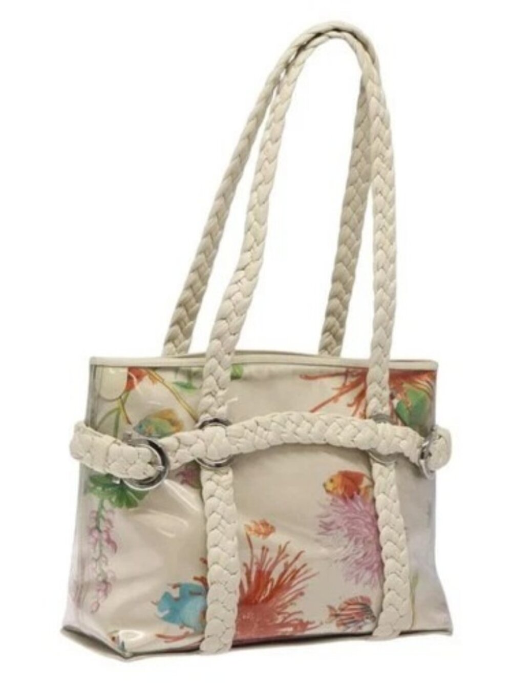 Salvatore Ferragamo Shoulder Bag Vinyl White Auth bs24291